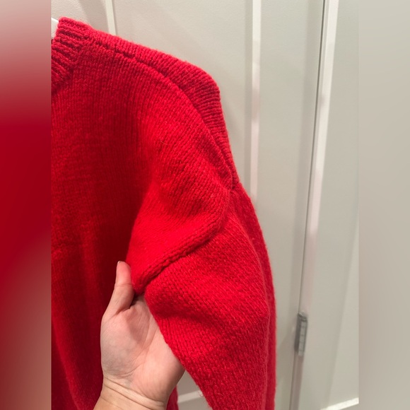 Hand knit Red Sweater - Picture 4 of 9